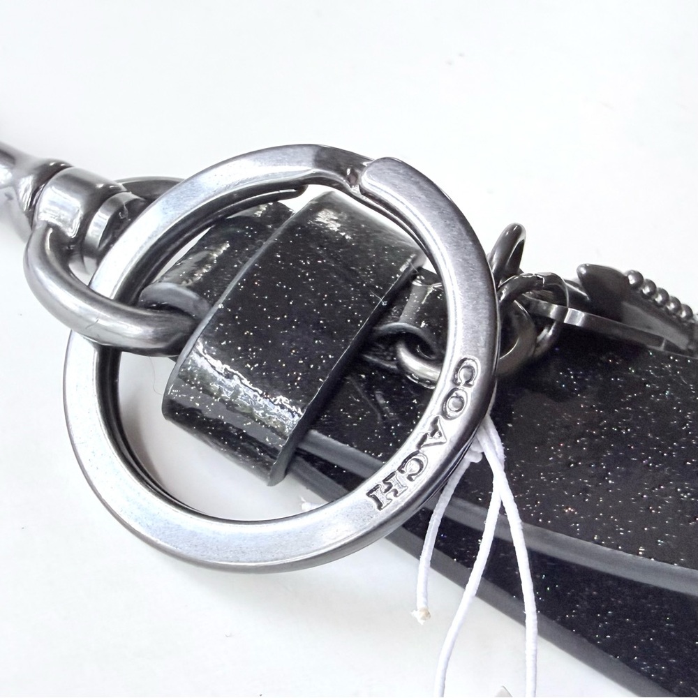 NWT Coach x NASA Limited Edition Glitter Patent Key Fob/Bag Charm - Picture 9 of 16